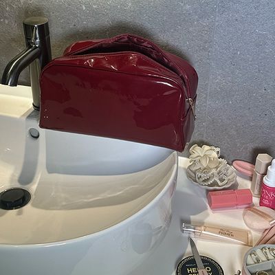 Burgundy Makeup Bag Burgundy